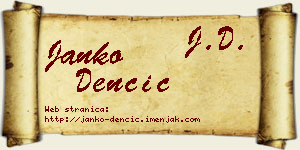 Janko Denčić vizit kartica